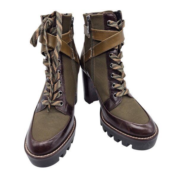 Antonio Melani Women's Booties Platform Ankle Boots Size 6 M Green Olive (701) - Picture 4 of 11